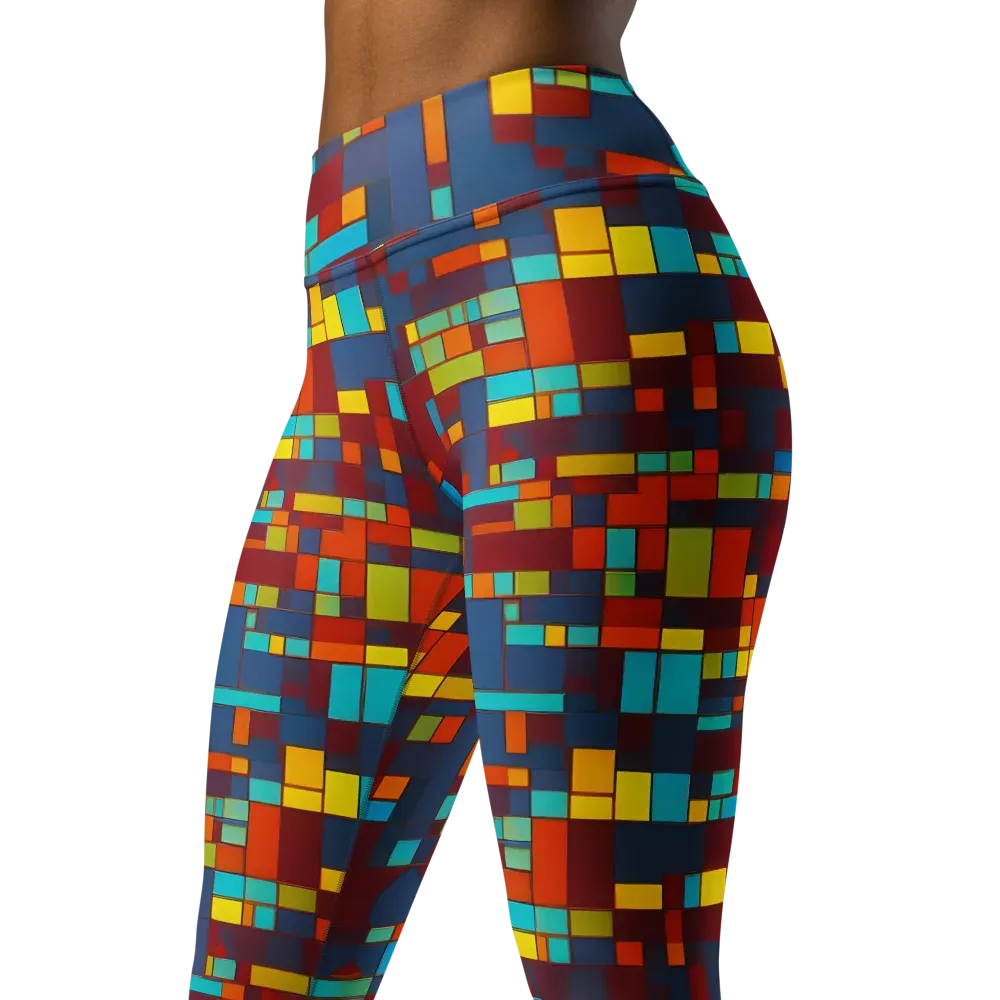 Astral Grid on Yoga Leggings — Left Front