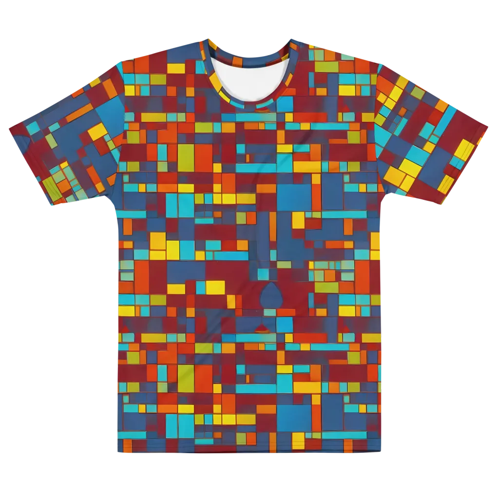 Astral Grid on Men's Cotton Crew Neck T-Shirt — Front