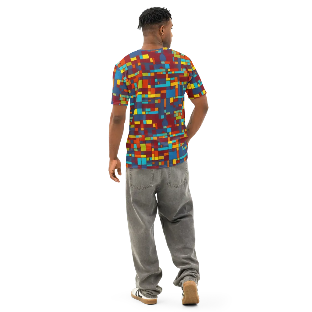 Astral Grid on Men's Cotton Crew Neck T-Shirt — Back