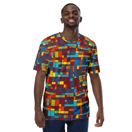 Astral Grid on a Men's Crew Neck T-Shirt