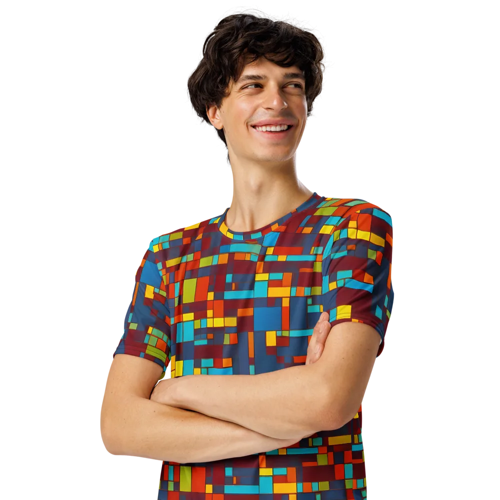 Astral Grid on Men's Crew Neck T-Shirt — Left Front