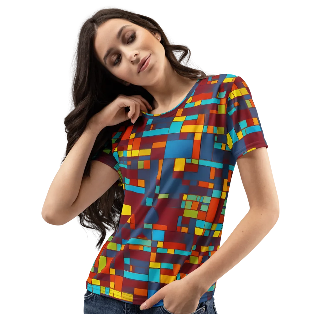 Astral Grid on Women's Crew Neck T-Shirt — Left Front