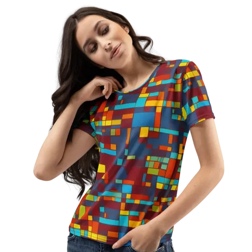 Astral Grid on a Women's Crew Neck T-Shirt
