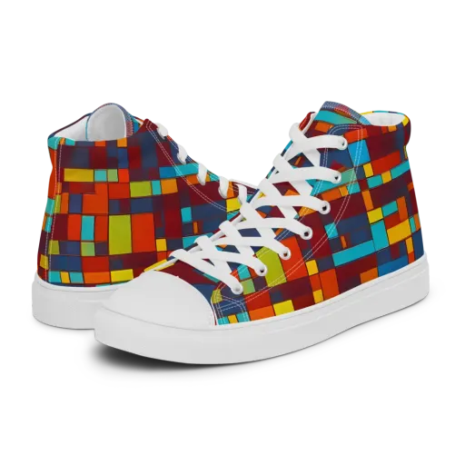 Astral Grid on a Women's High Top Canvas Shoes
