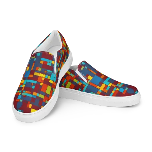 Astral Grid on a Men's Slip-On Canvas Shoes