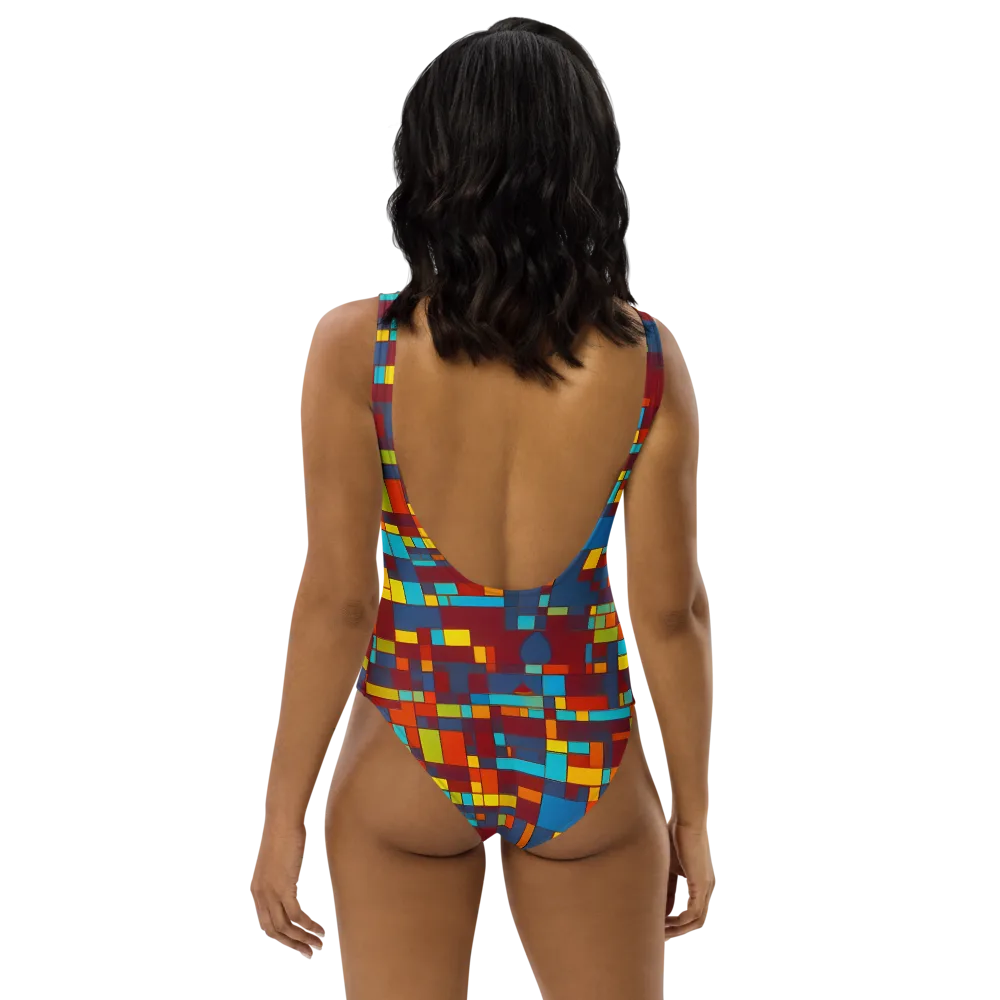Astral Grid on One-Piece Swimsuit — Back