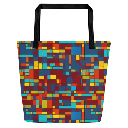 Astral Grid on a Large Tote Bag W/ Pocket