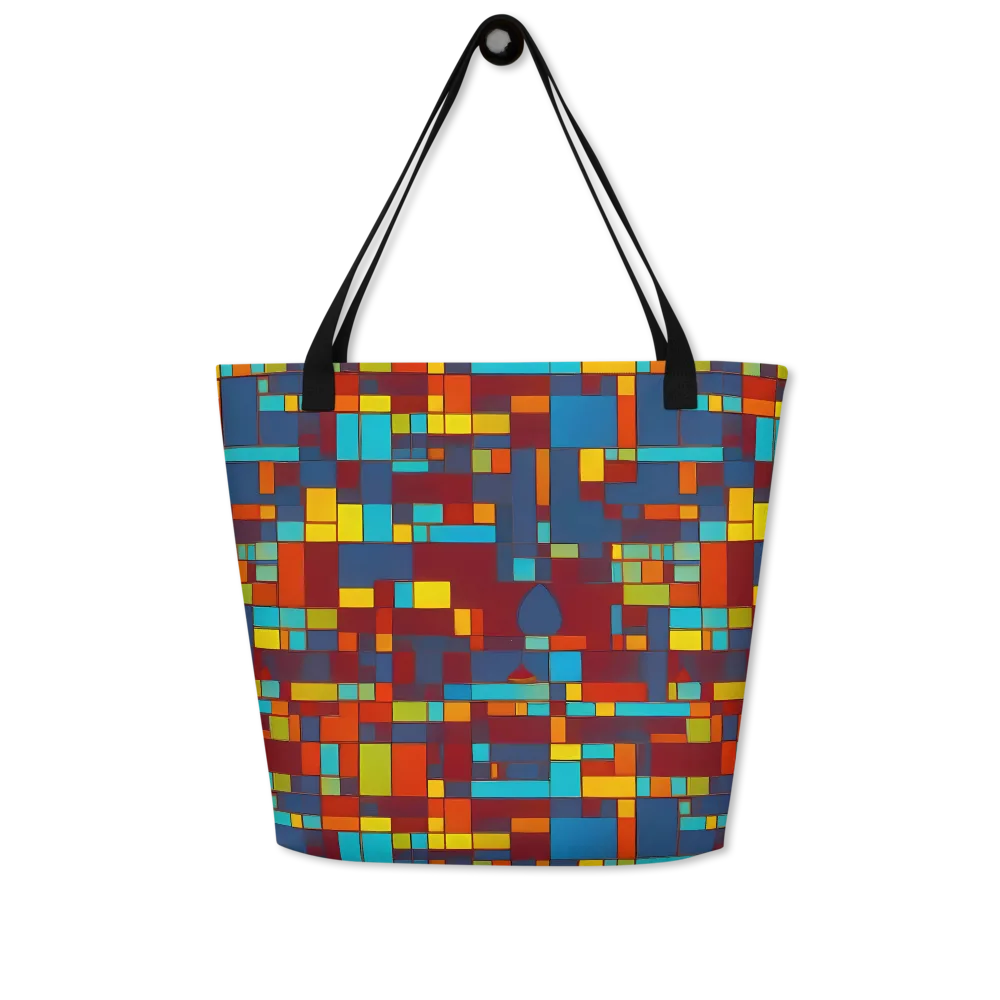 Astral Grid on Large Tote Bag W/ Pocket — Front