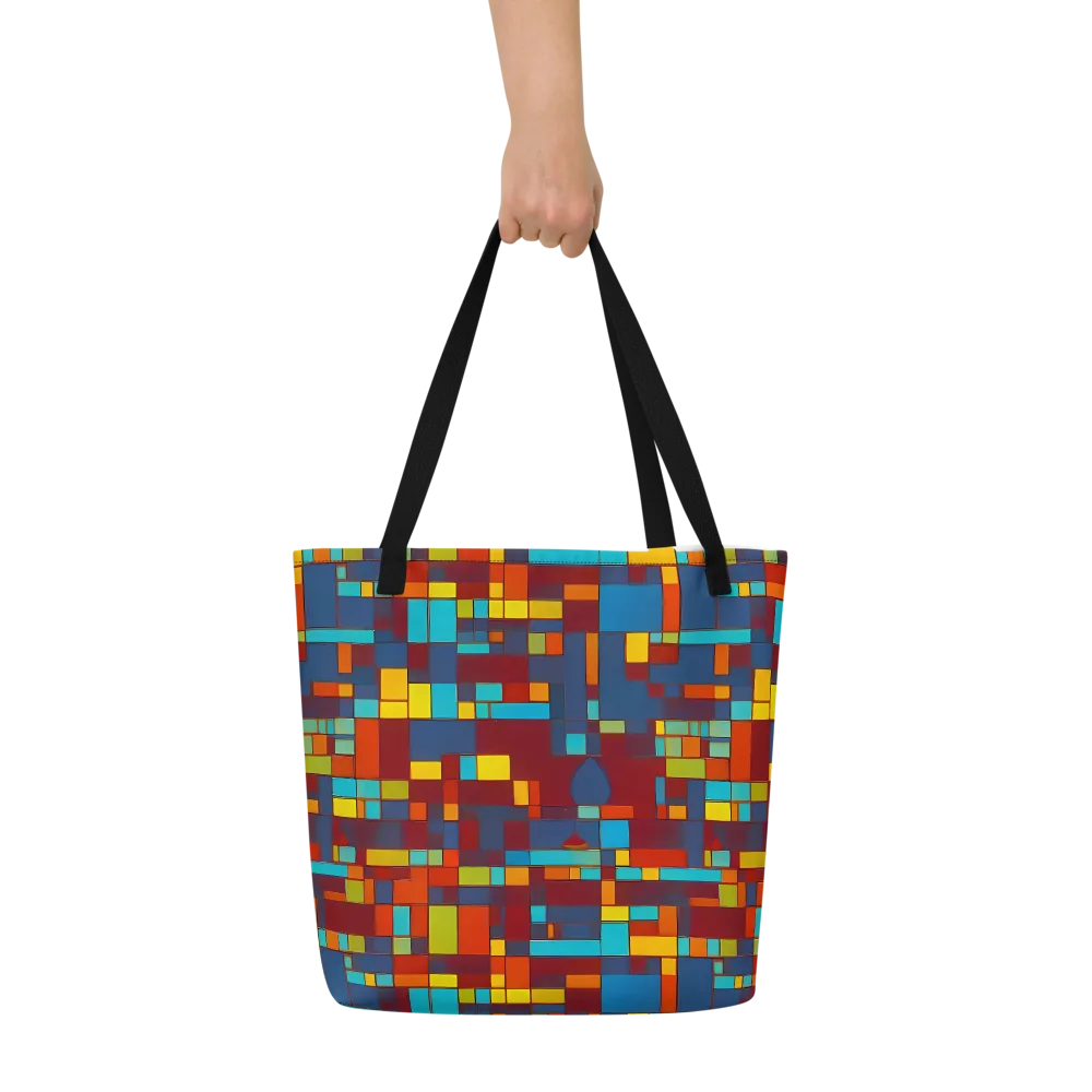 Astral Grid on Large Tote Bag W/ Pocket — Front