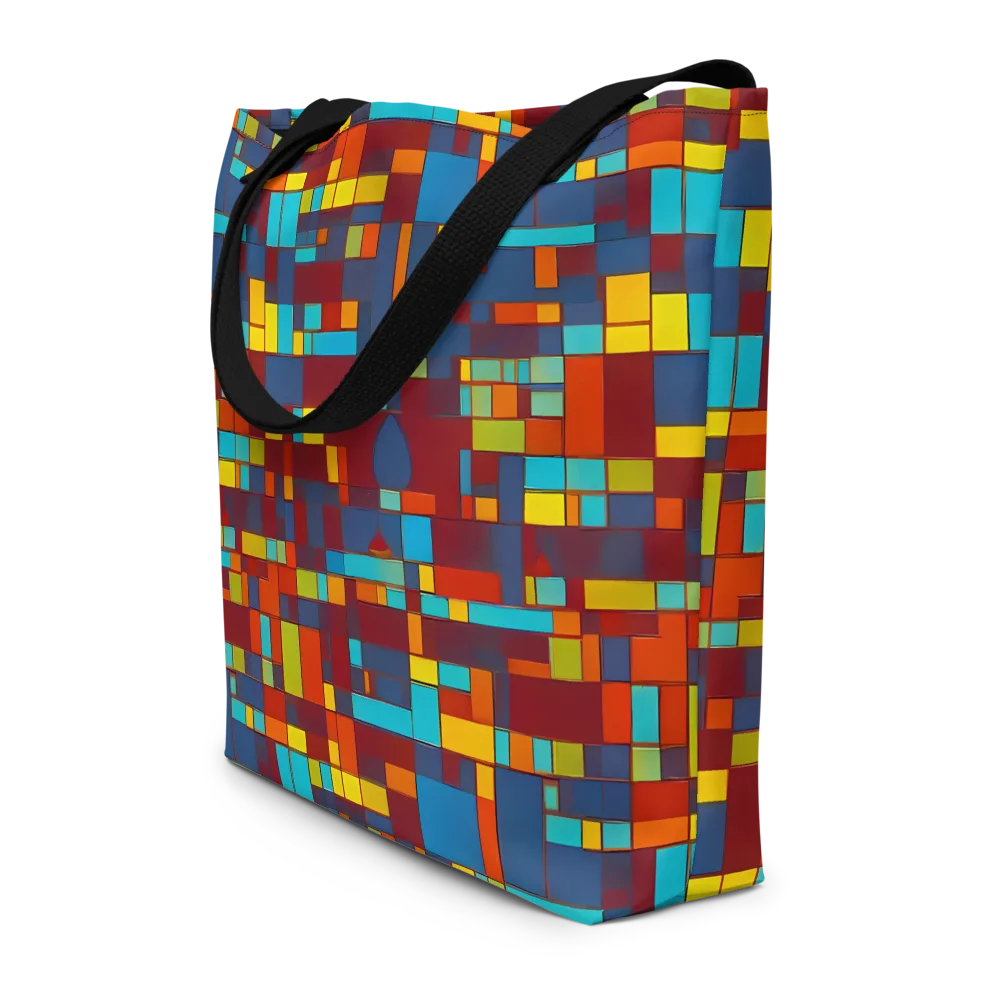 Astral Grid on Large Tote Bag W/ Pocket — Front