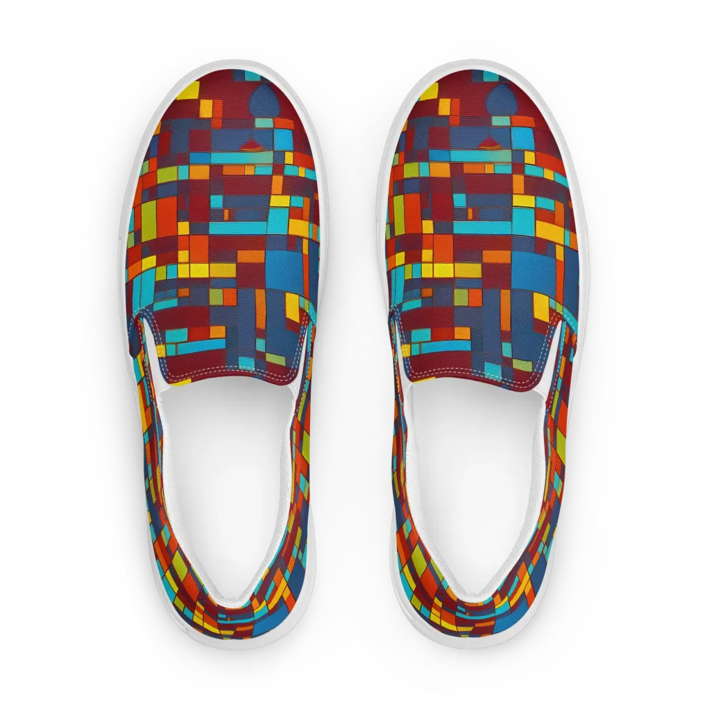 Astral Grid on Women's Slip-On Canvas Shoes — Front