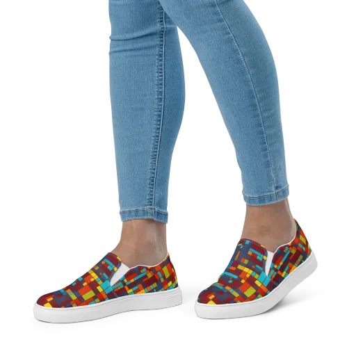 Astral Grid on a Women's Slip-On Canvas Shoes