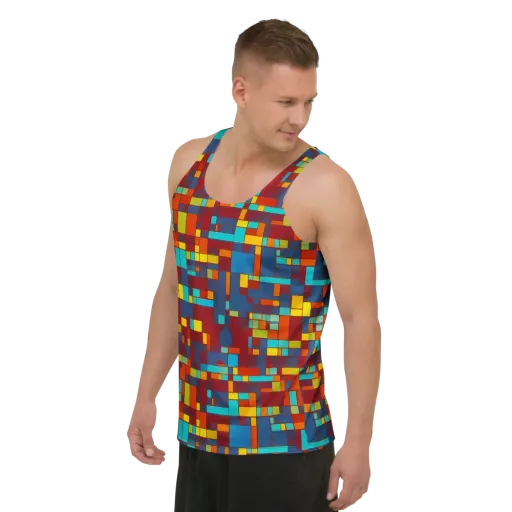 Astral Grid on a Men's Tank Top