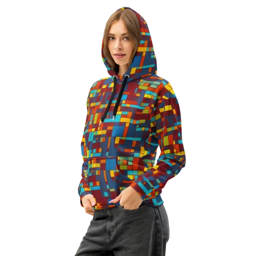 Astral Grid on a Cotton Hoodie