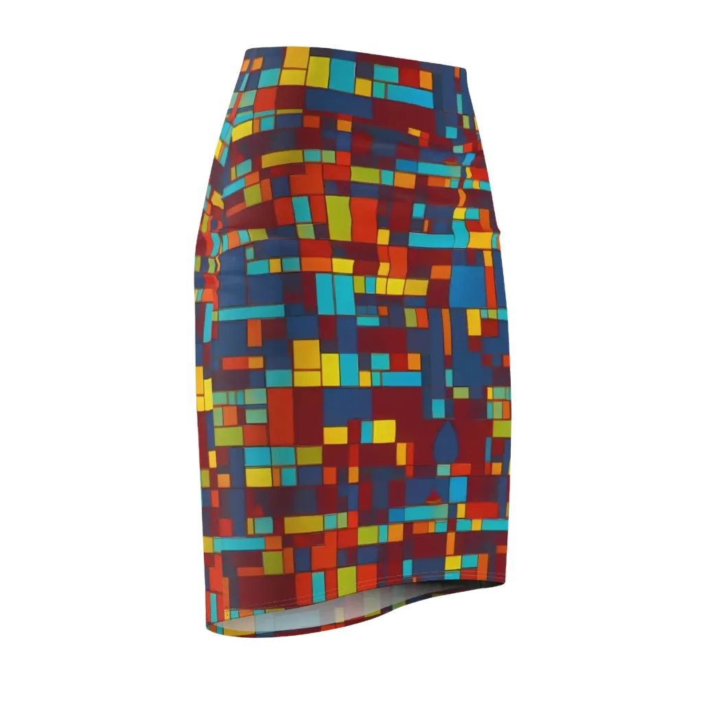 Astral Grid on Pencil Skirt — Front Side