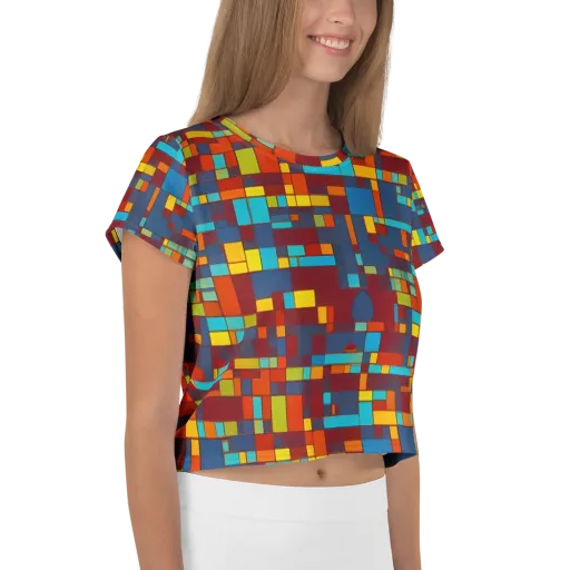 Astral Grid on a Crop Tee