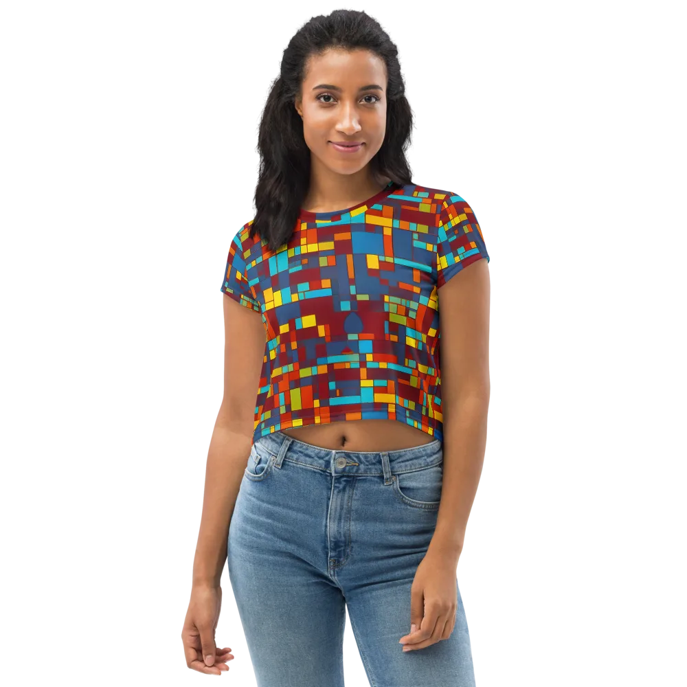 Astral Grid on Crop Tee — Front