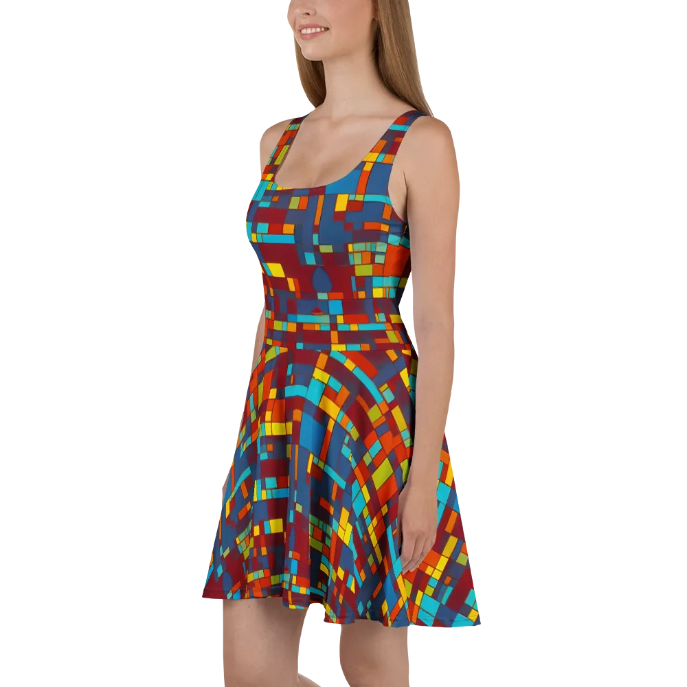 Astral Grid on Skater Dress — Left