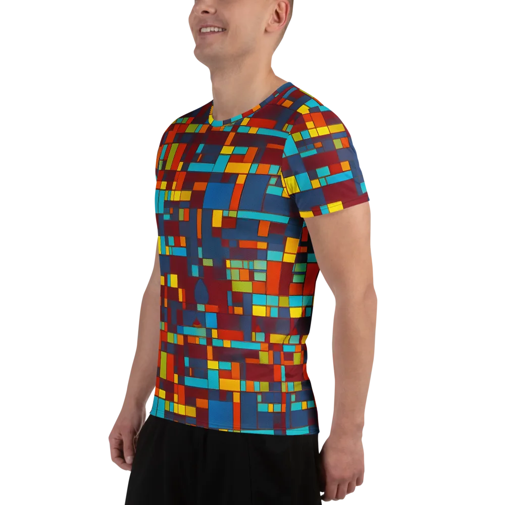 Astral Grid on Men's Athletic T-Shirt — Left