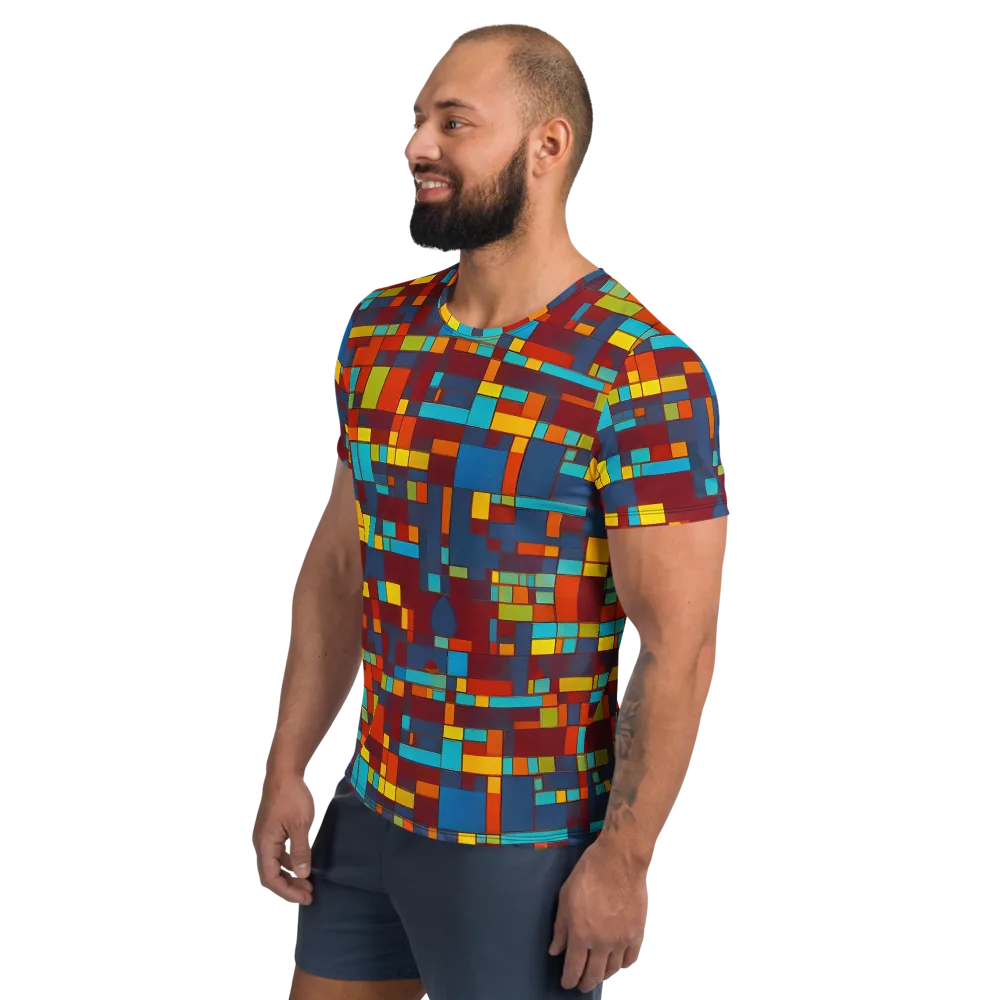 Astral Grid on Men's Athletic T-Shirt — Left