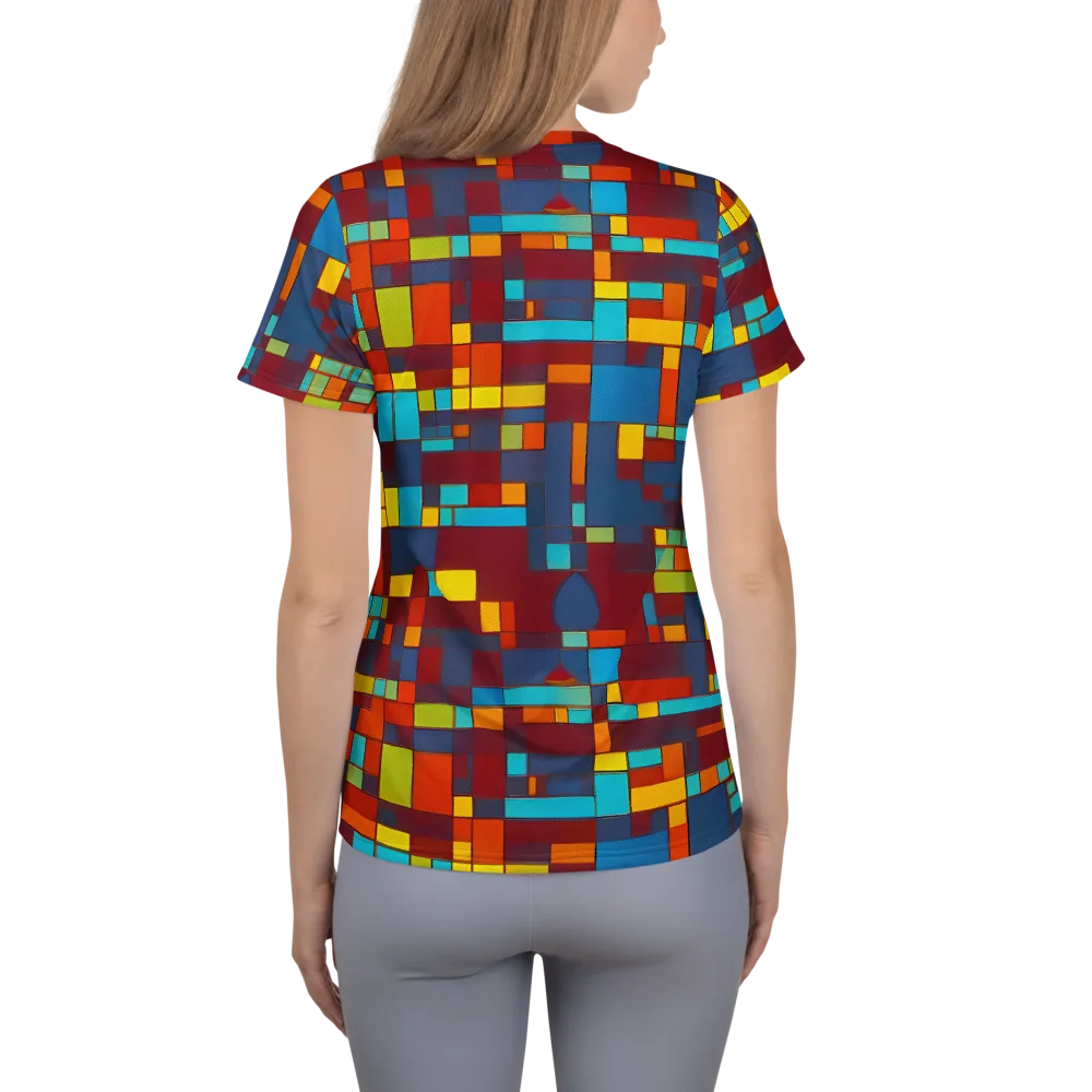 Astral Grid on Women's Athletic T-Shirt — Back