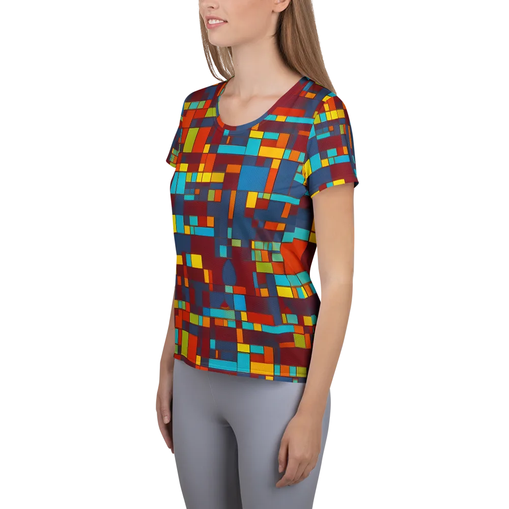 Astral Grid on Women's Athletic T-Shirt — Left