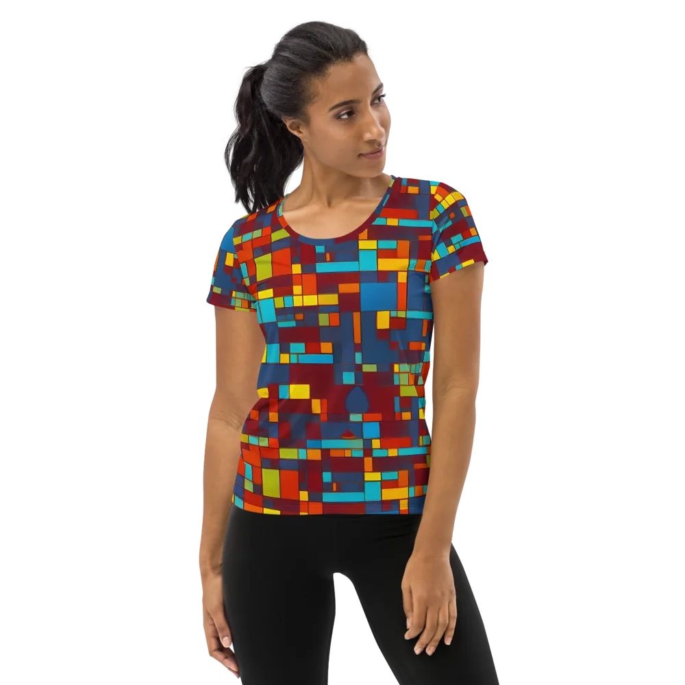 Astral Grid on Women's Athletic T-Shirt — Front