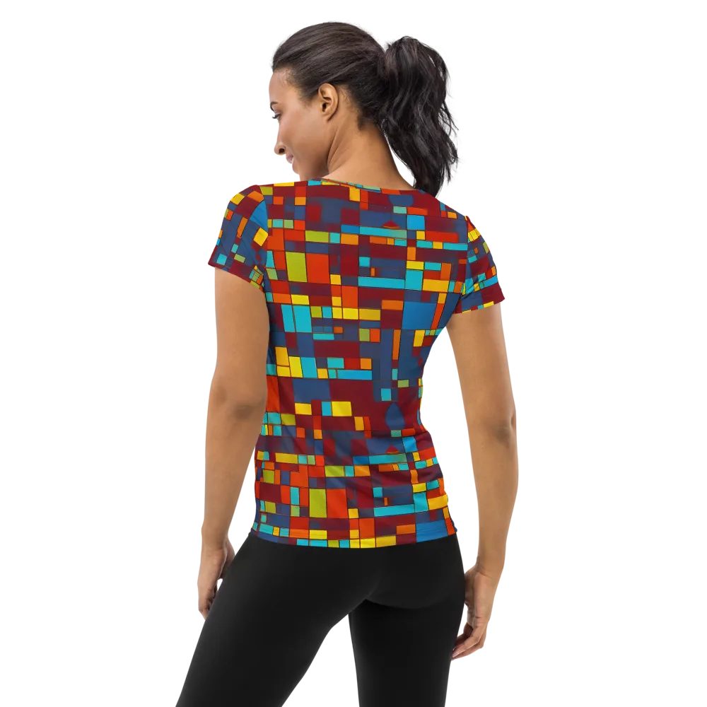 Astral Grid on Women's Athletic T-Shirt — Back
