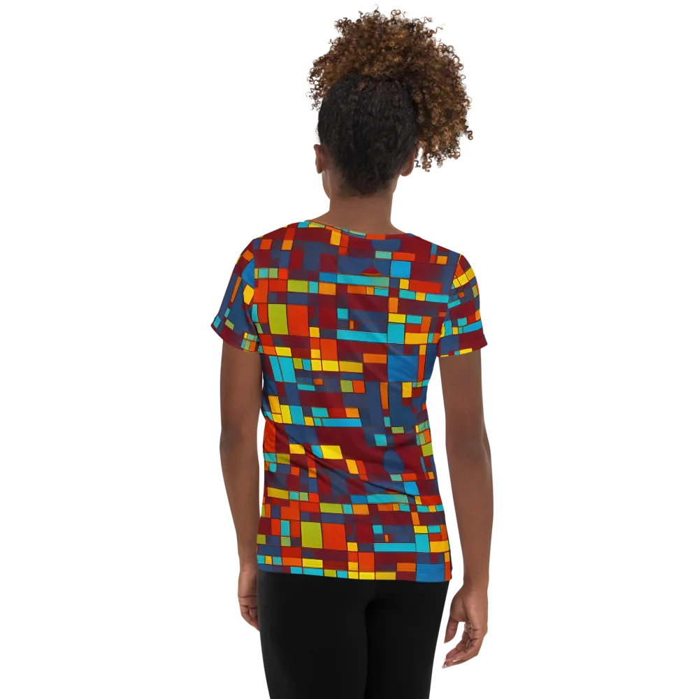 Astral Grid on Women's Athletic T-Shirt — Back