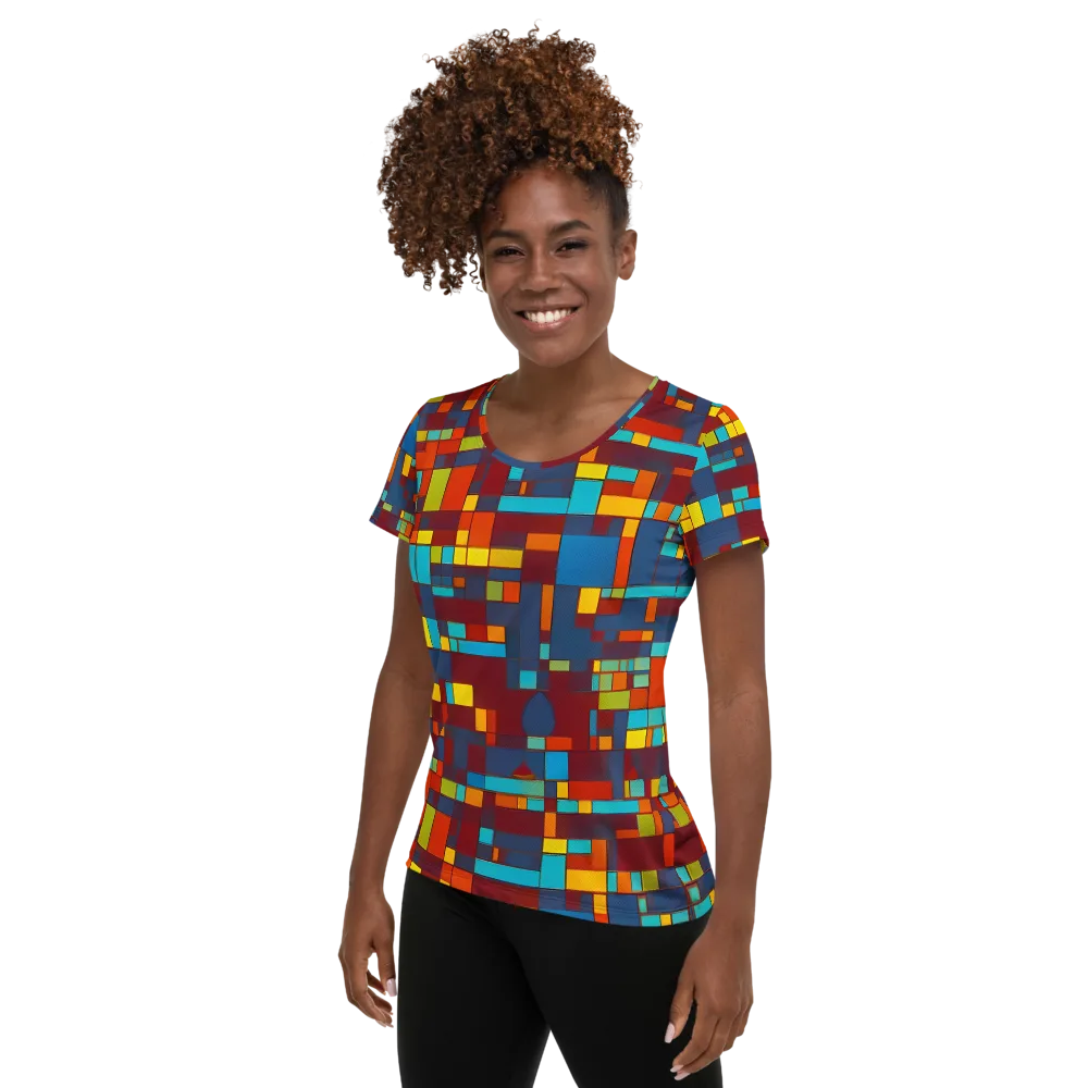 Astral Grid on Women's Athletic T-Shirt — Left
