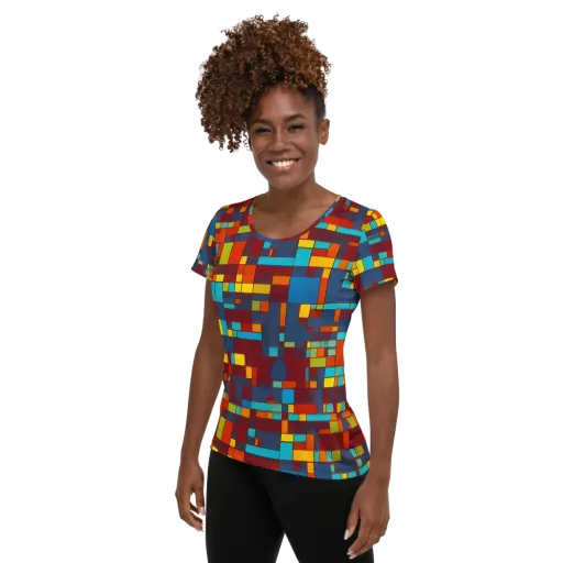 Astral Grid on a Women's Athletic T-Shirt