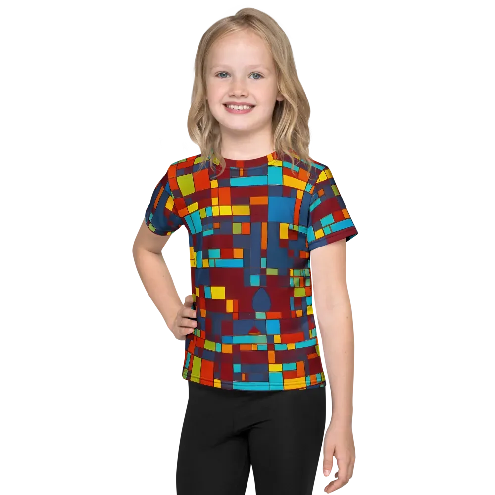 Astral Grid on Kids Crew Neck T-Shirt — Front