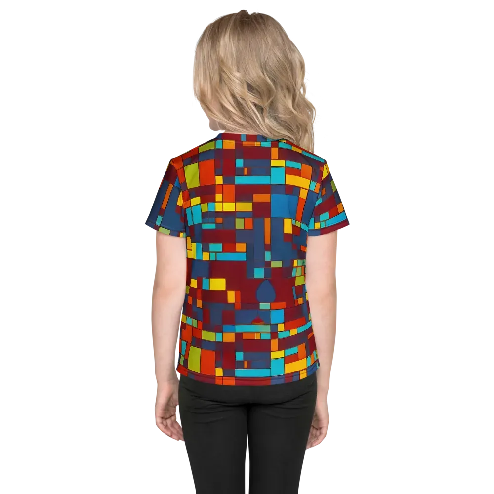 Astral Grid on Kids Crew Neck T-Shirt — Back