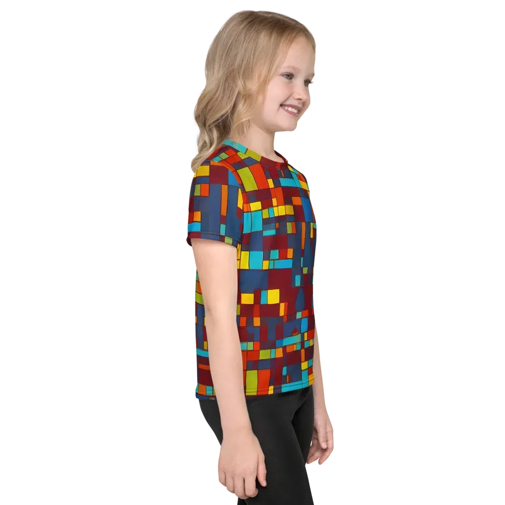 Astral Grid on Kids Crew Neck T-Shirt — Right