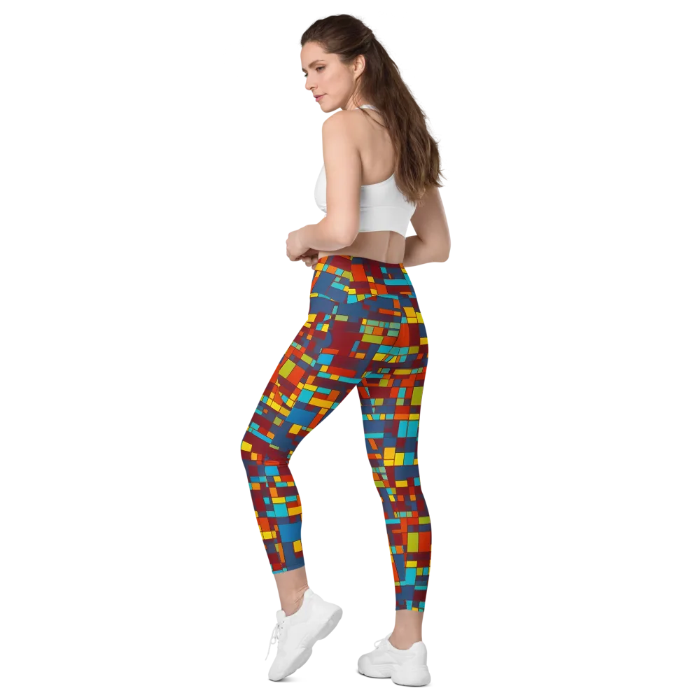 Astral Grid on Leggings with Pockets — Left Back