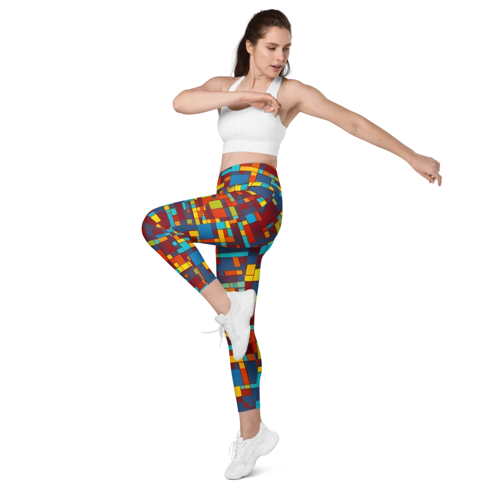 Astral Grid on Leggings with Pockets — Left Front