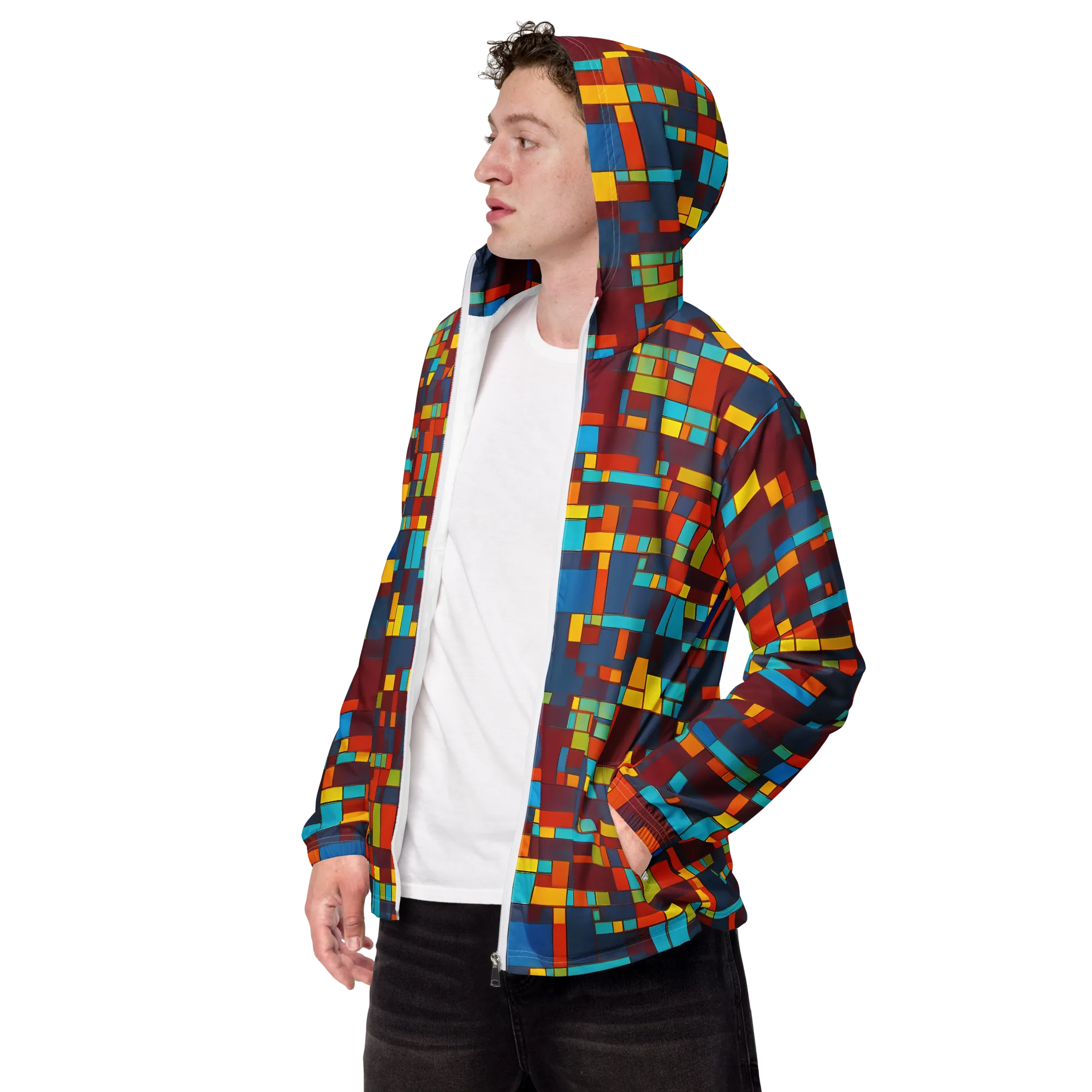 Astral Grid on Men's Windbreaker — Left Front