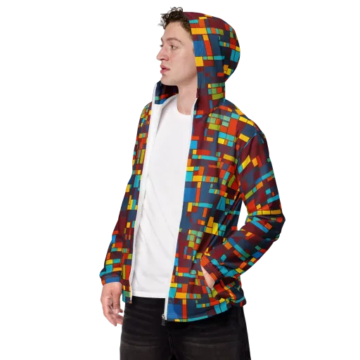 Astral Grid on a Men's Windbreaker