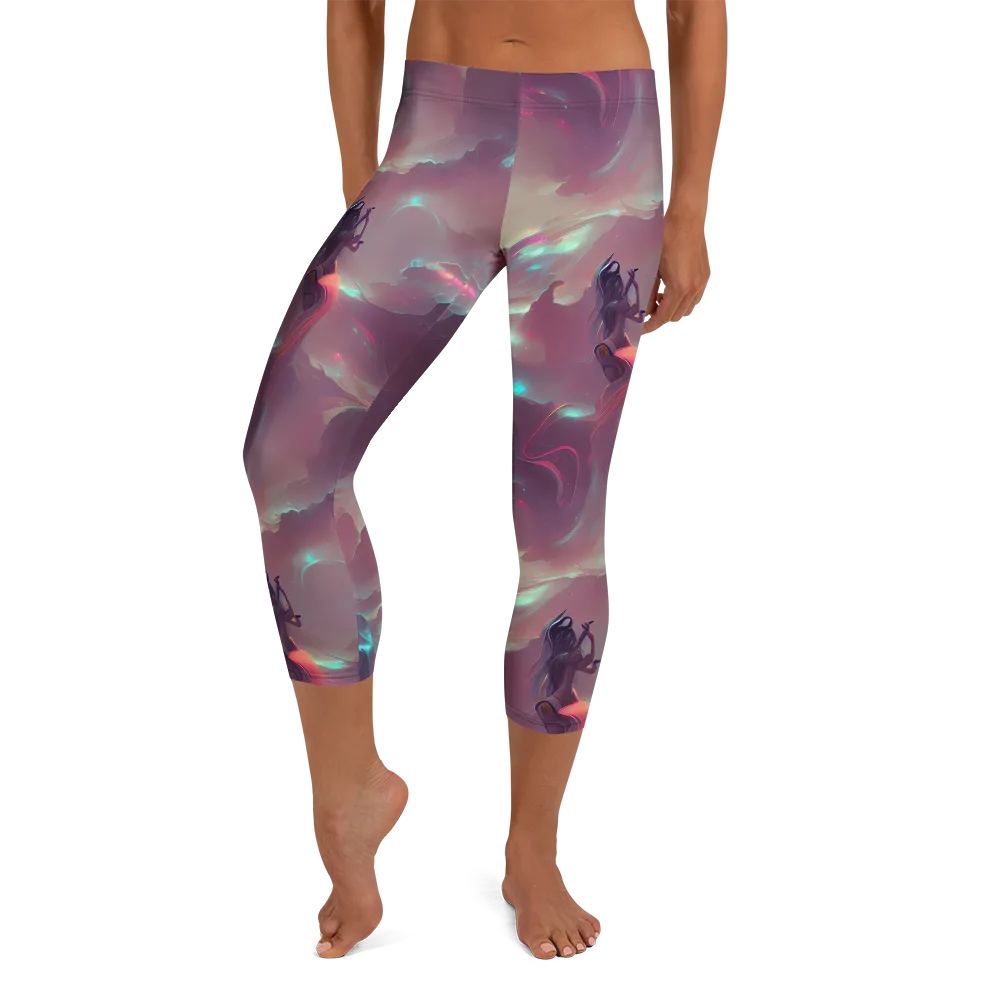 Astral Illusions on Capri Leggings — Front