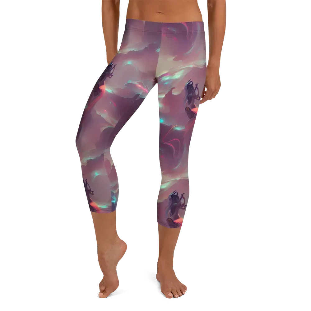 Astral Illusions on Capri Leggings — Front