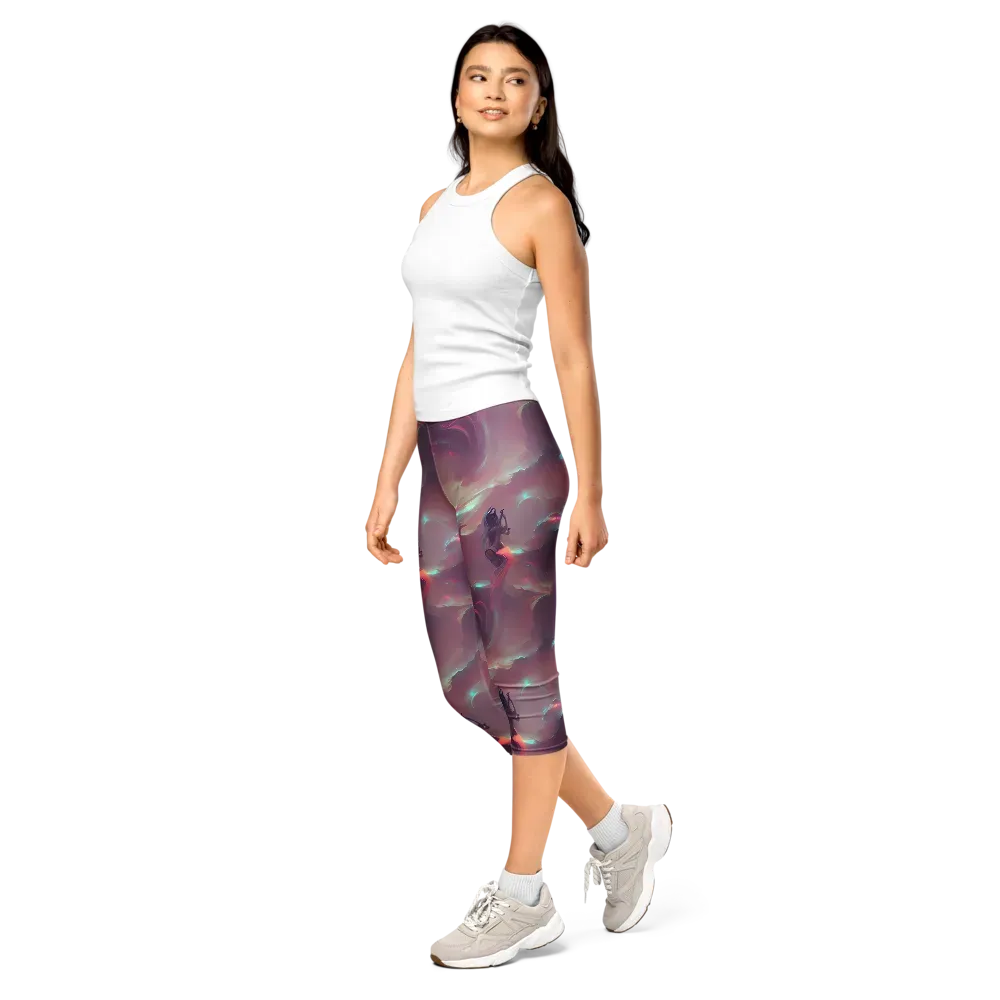 Astral Illusions on Capri Leggings — Left Front