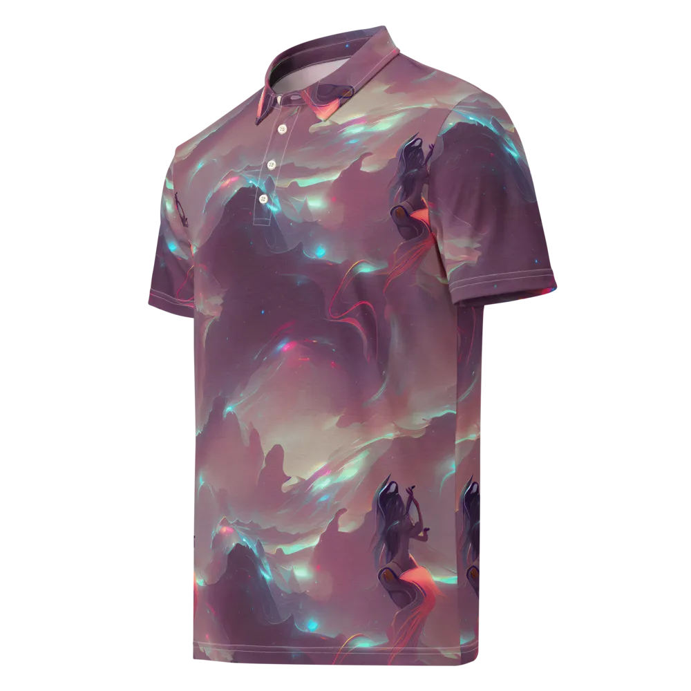 Astral Illusions on Men's Slim Fit Polo Shirt — Left Front