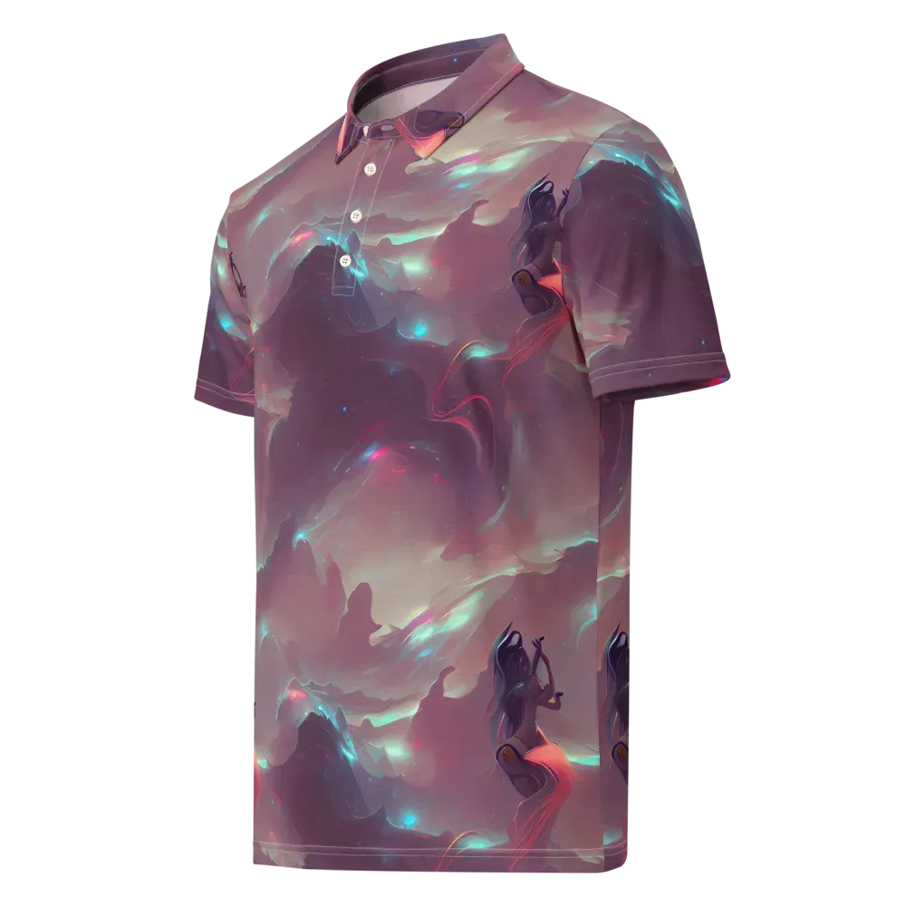 Astral Illusions on Men's Slim Fit Polo Shirt — Left Front