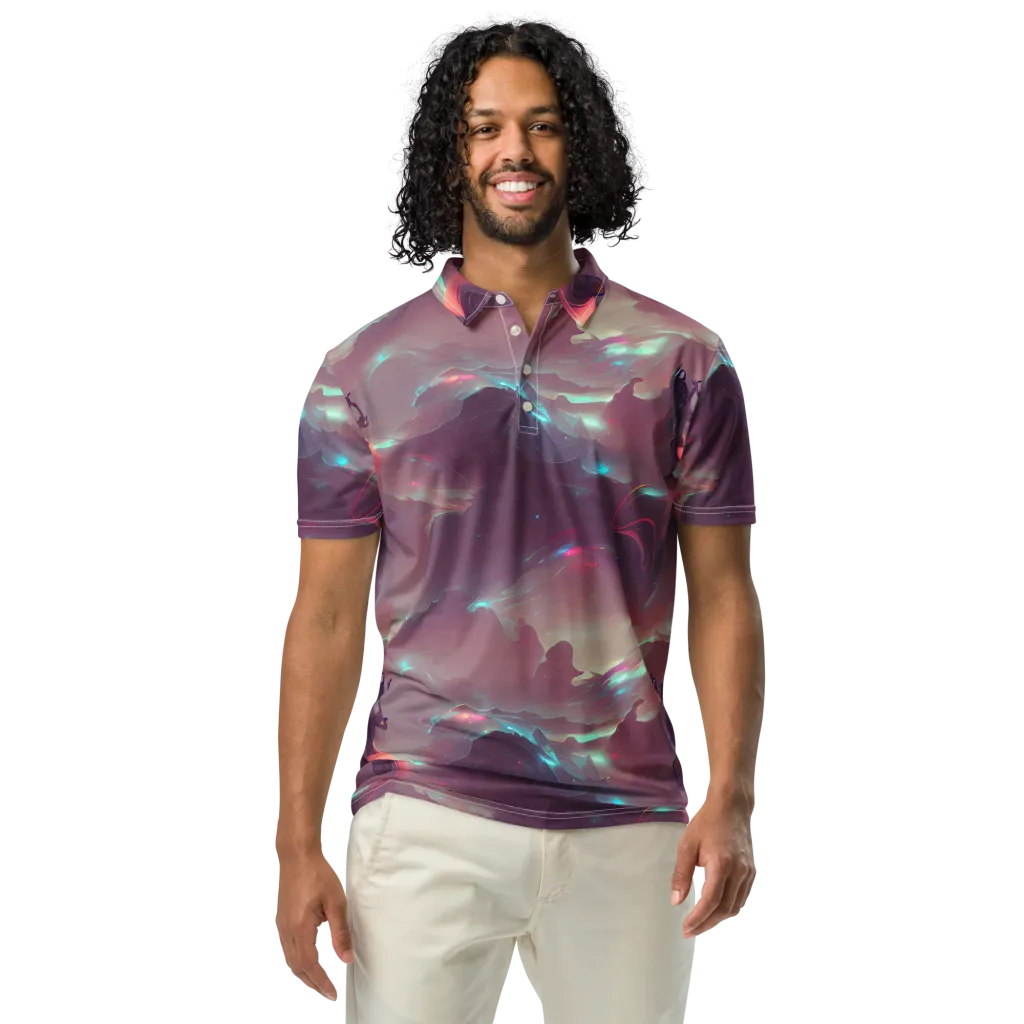 Astral Illusions on Men's Slim Fit Polo Shirt — Front