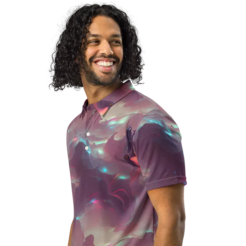 Astral Illusions on Men's Slim Fit Polo Shirt — Left Front