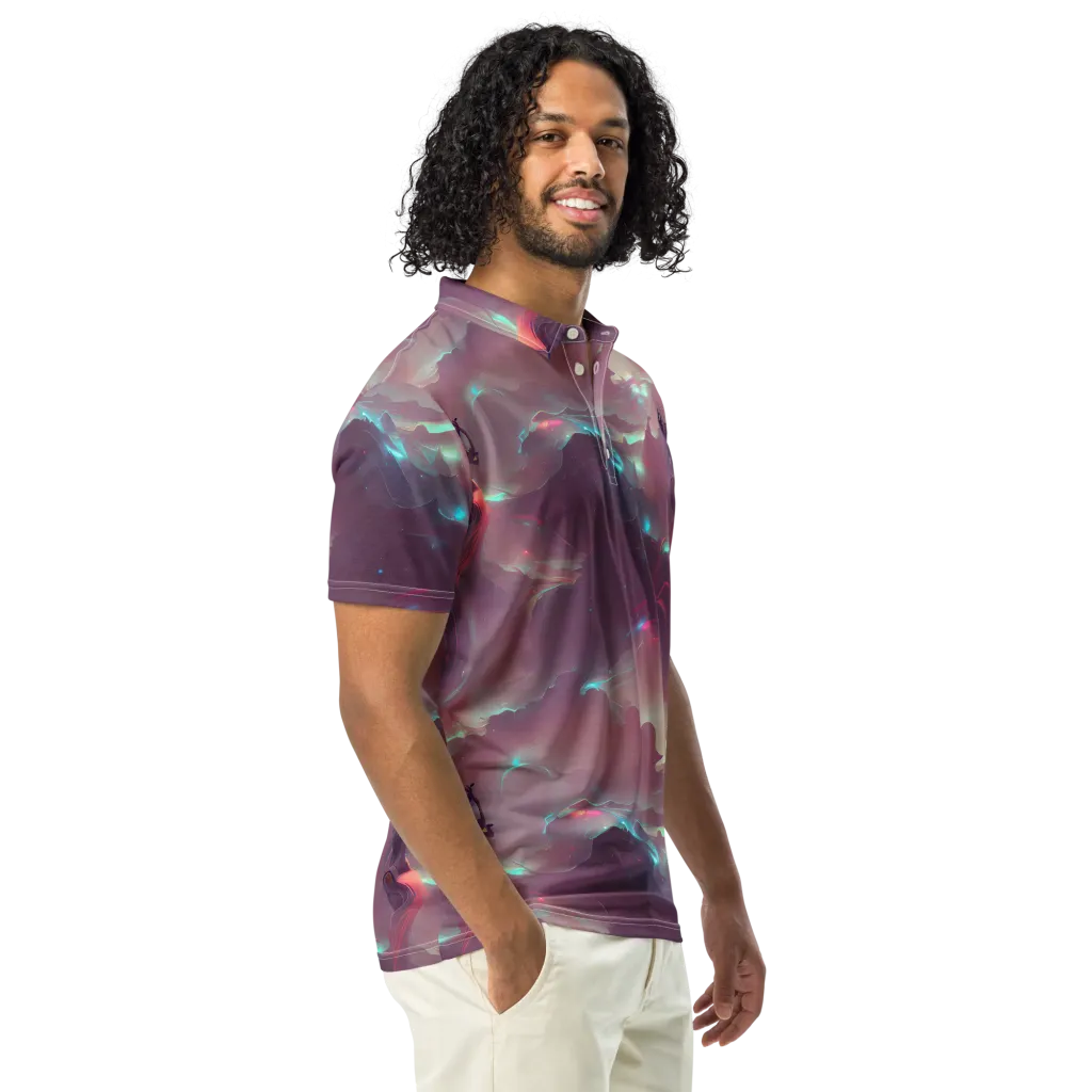 Astral Illusions on Men's Slim Fit Polo Shirt — Right Front