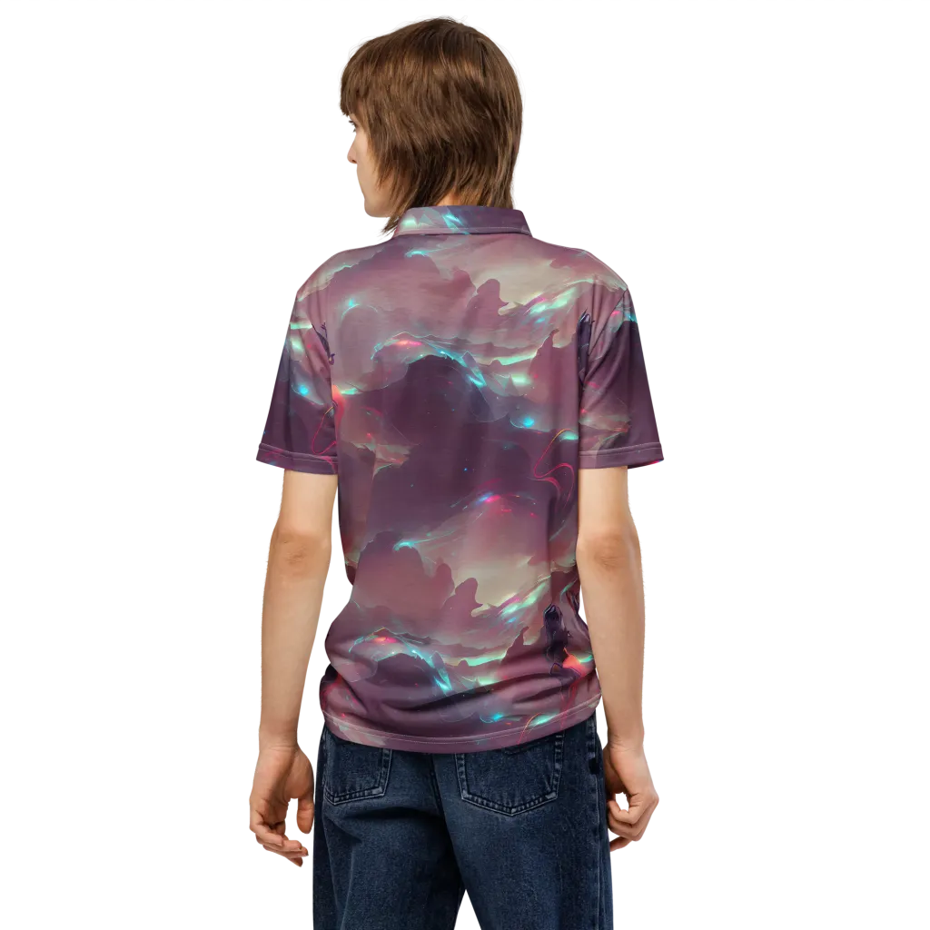 Astral Illusions on Men's Slim Fit Polo Shirt — Back