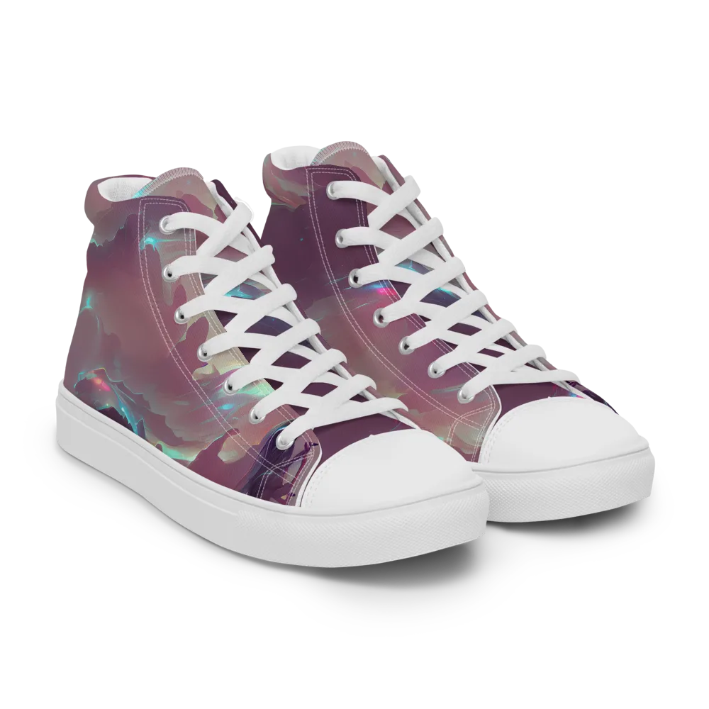 Astral Illusions on Men's High Top Canvas Shoes — Right Front