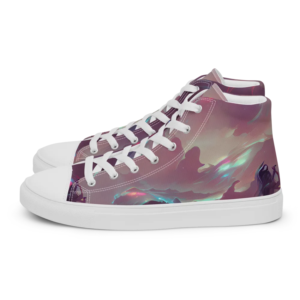 Astral Illusions on Men's High Top Canvas Shoes — Left