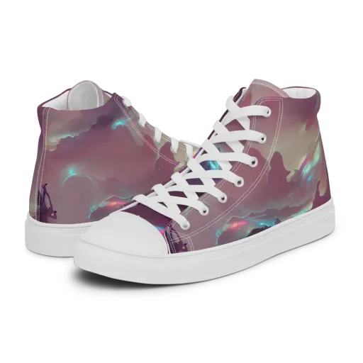 Astral Illusions on a Men's High Top Canvas Shoes